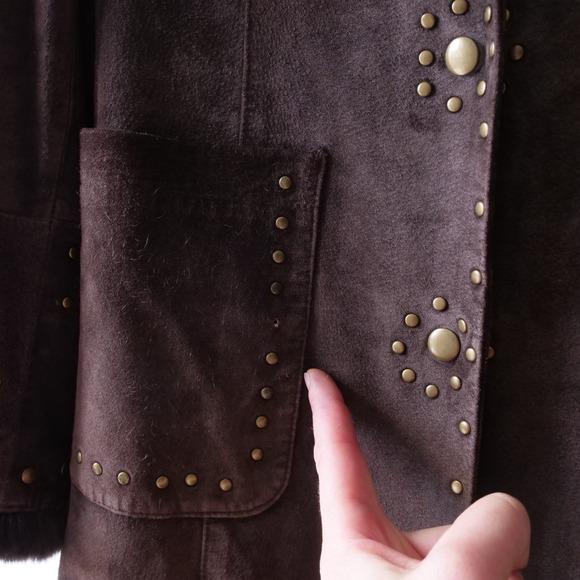 SOLD ✨ please do not purchase ✨Y2K Willi Smith boho brown suede leather coat - Picture 6 of 12